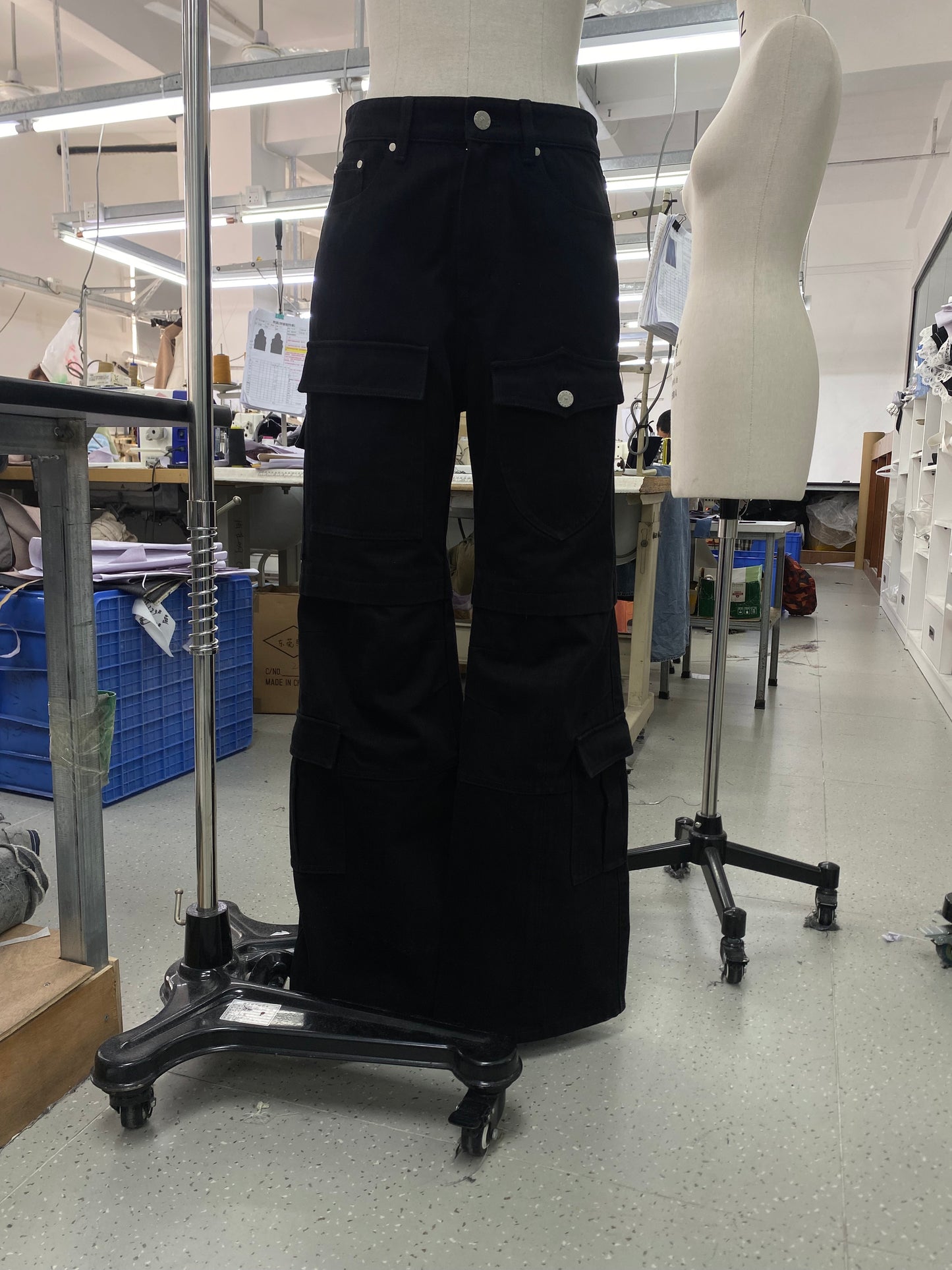Flared Cargo Denim Pant
