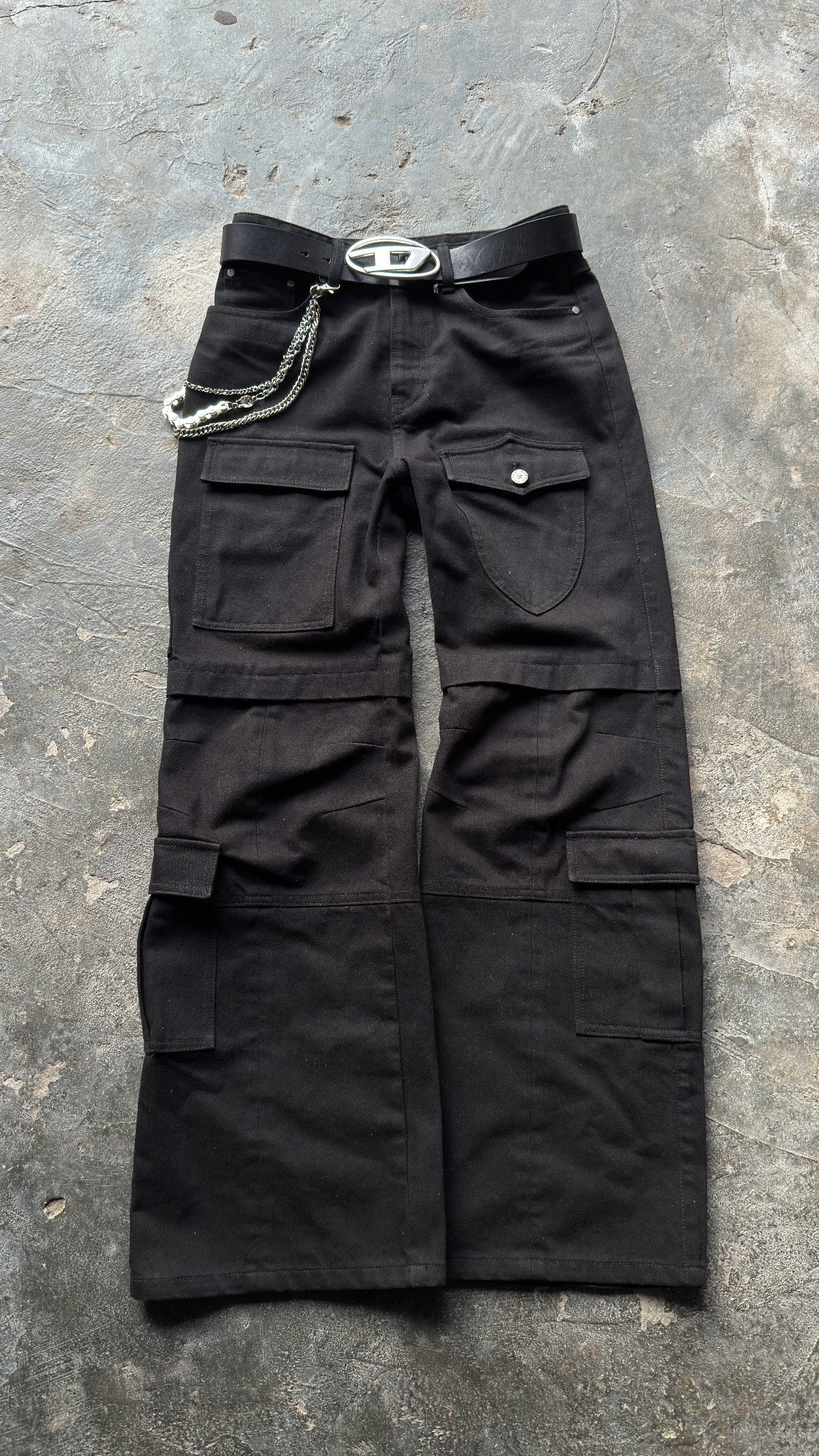 Flared Cargo Denim Pant