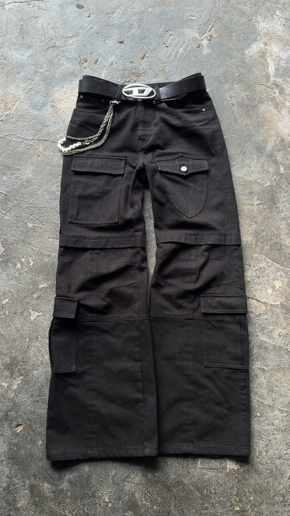 Flared Cargo Denim Pant
