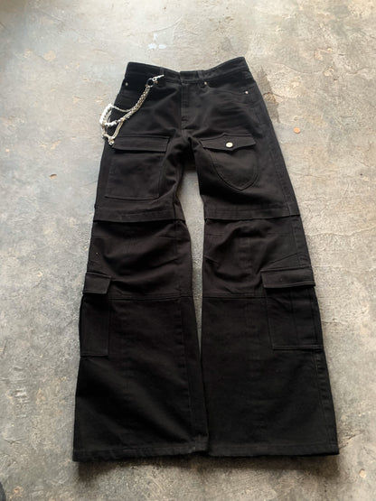Flared Cargo Denim Pant